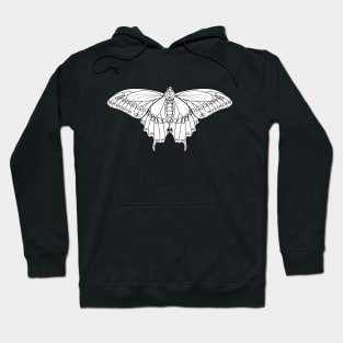 Black Swallowtail Butterfly Line Art Hoodie